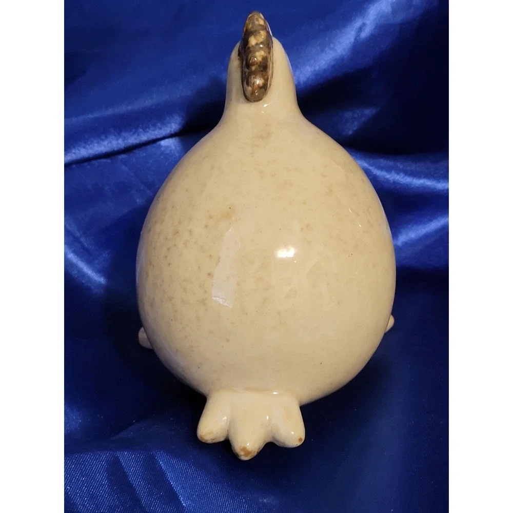 Ceramic Chicken Rooster Figurine with Feet Handmade Pottery